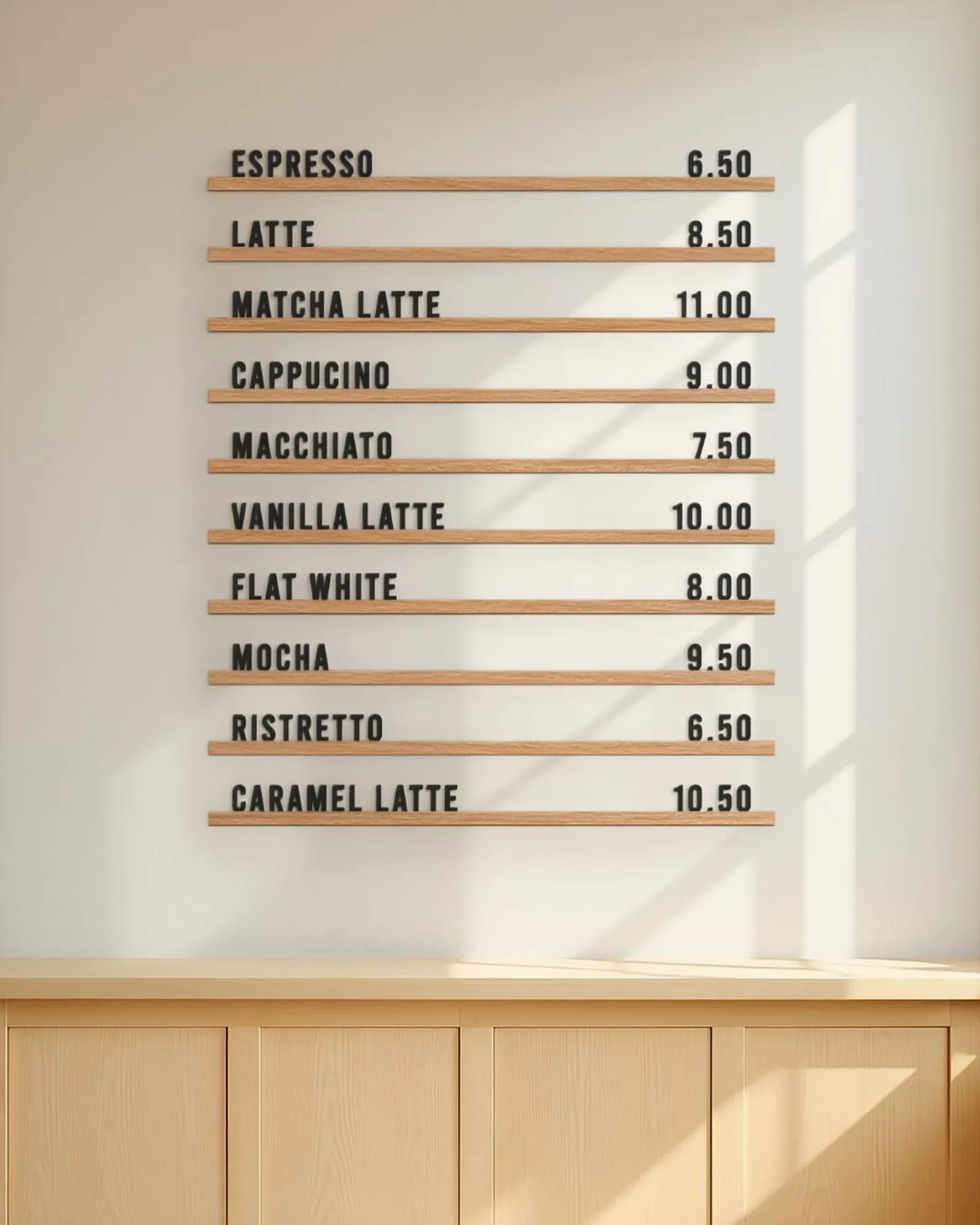 Laser engraved wooden menu cover